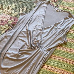 Calvin Klein shimmering grey V-neck dress top NWOT